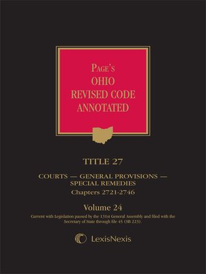 cover image of Page's Ohio Revised Code Annotated